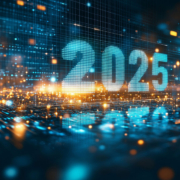 2025 superimposed over city at night