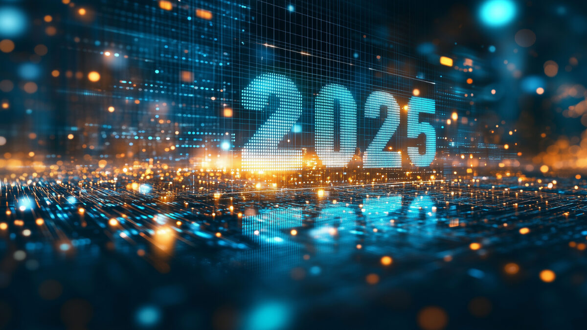 2025 superimposed over city at night