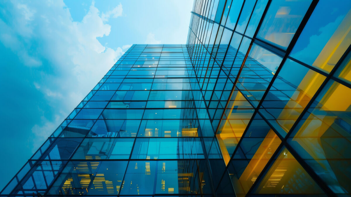 upward view of glass towers