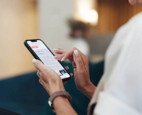 Woman using mobile phone