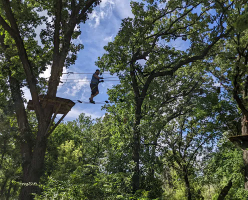 Brian on a rope course